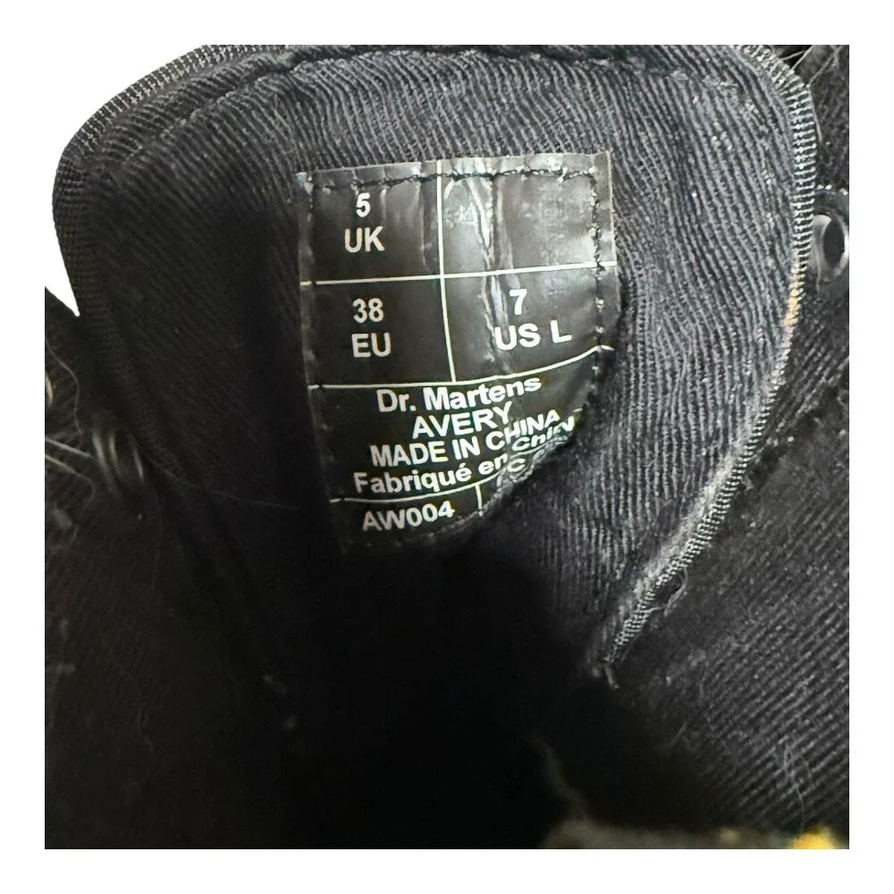 Dr. Martens Womens Size 7 Black Velvet Floral 8-Eye Boots Vintage Rare - Picture 6 of 6